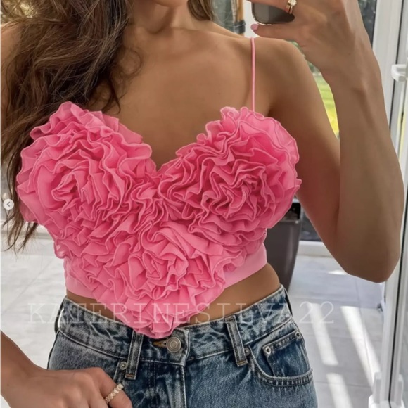 Zara strappy heart crop top size XL - Picture 2 of 6